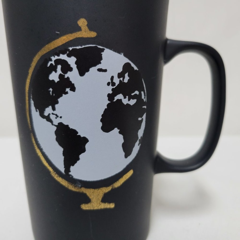 Starbucks World Globe tall mug cup black gold white 2015 16 ounces - Picture 4 of 13